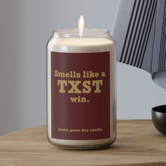 Texas State - "Smells like a TXST win" scented candle (13.75 oz)