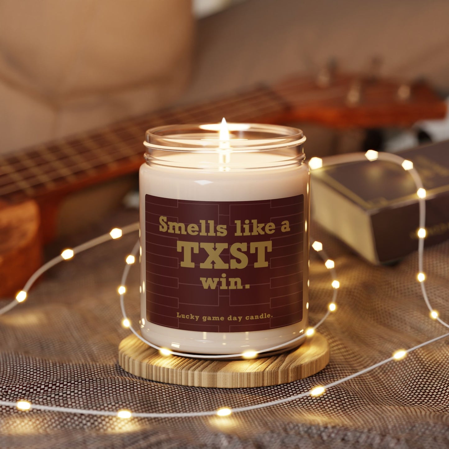 Texas State Basketball - "Smells like a TXST win" scented candle (9 oz)