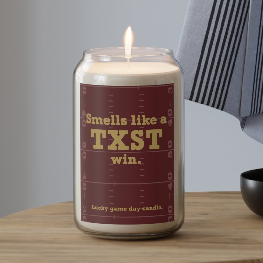 Texas State Football - "Smells like a TXST win" scented candle (13.75 oz)