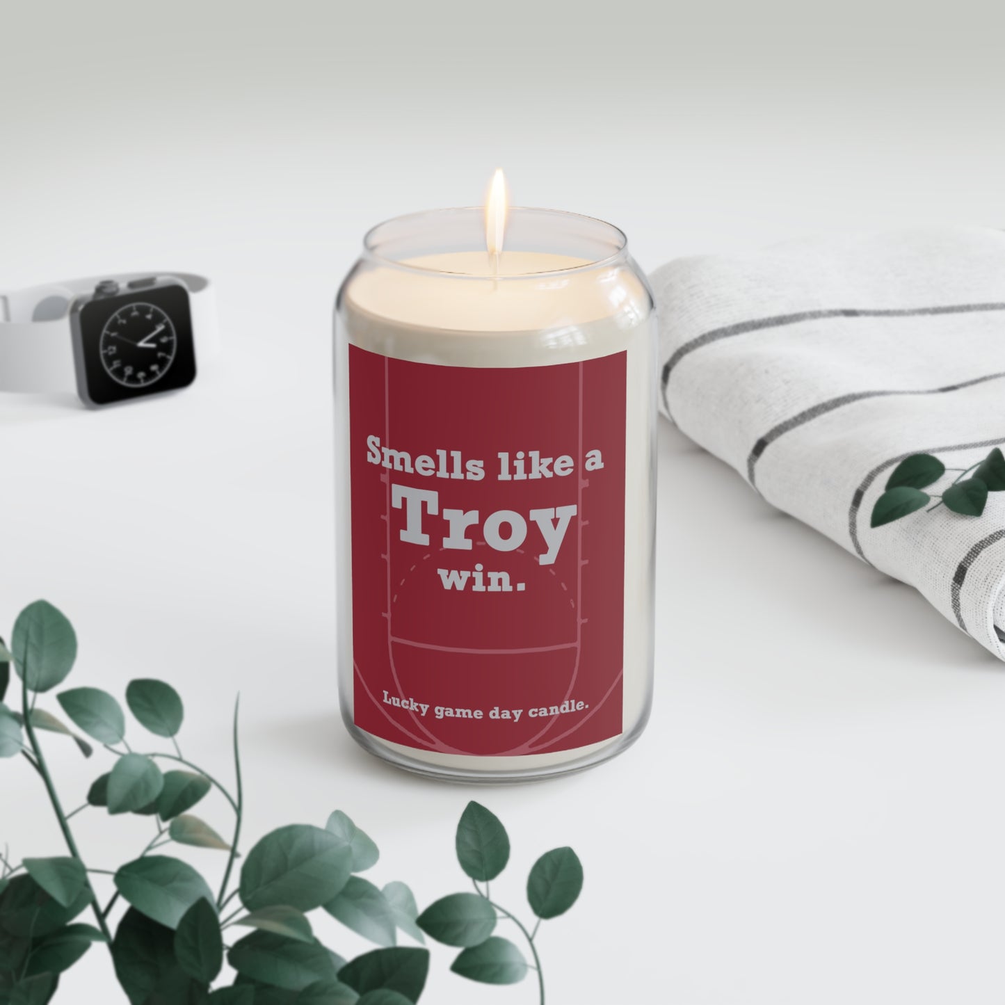 Troy Basketball - "Smells like a Troy win" scented candle (13.75 oz)