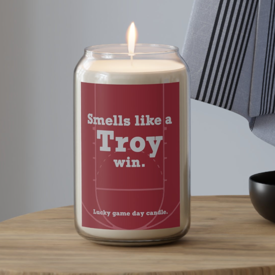 Troy Basketball - "Smells like a Troy win" scented candle (13.75 oz)