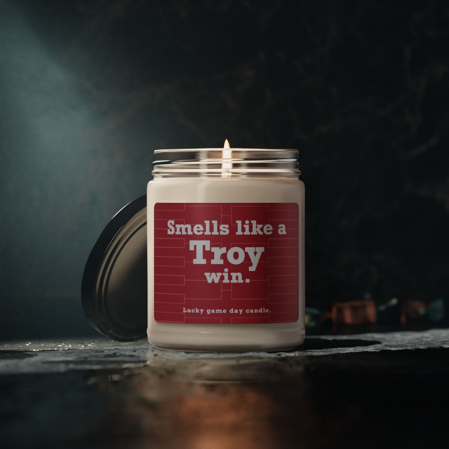 Troy Basketball- "Smells like a Troy win" scented candle (9 oz)