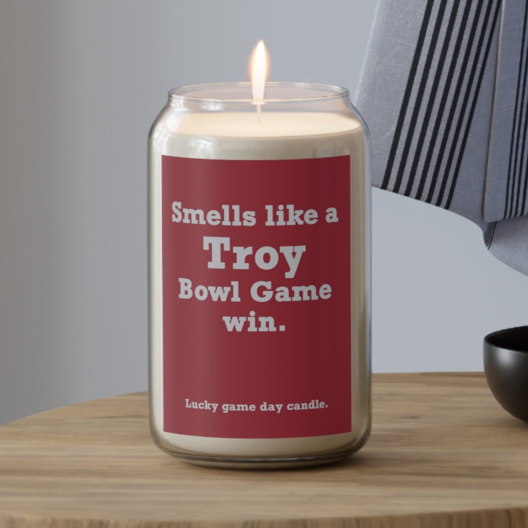 Troy Bowl Game - "Smells like a Troy Bowl Game win" scented candle (13.75 oz)