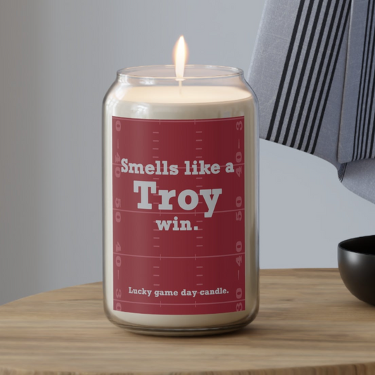 Troy Football - "Smells like a Troy win" scented candle (13.75 oz)