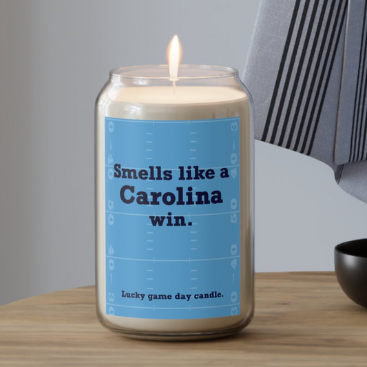 UNC Football - "Smells like a Carolina win" scented candle (13.75 oz)