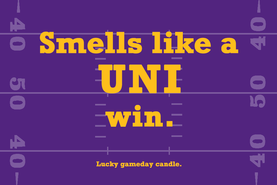 Northern Iowa Football - "Smells like a UNI win" scented candle (9 oz)