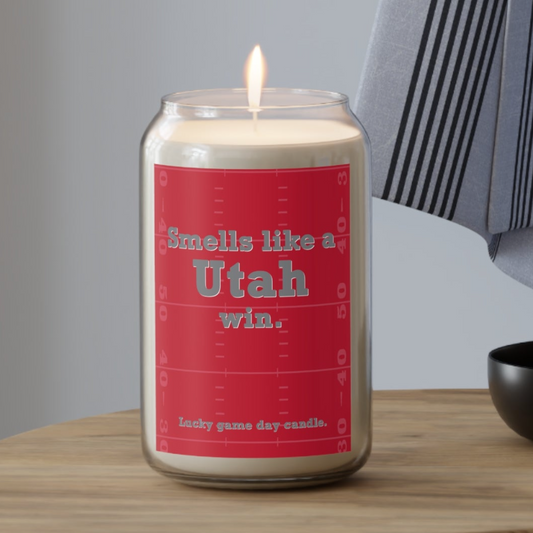 Utah Football - "Smells like a Utah win" scented candle (13.75 oz)