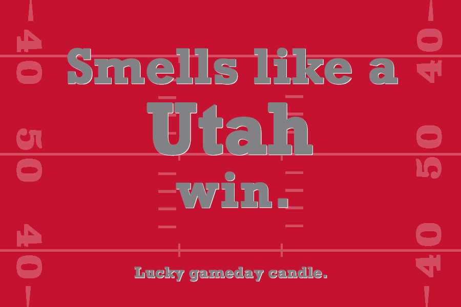 Utah Football - "Smells like a Utah win" scented candle (9 oz)