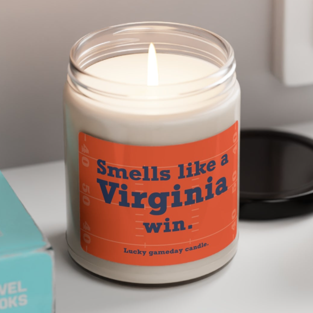 Virginia Football - "Smells like a Virginia win" scented candle (9 oz)