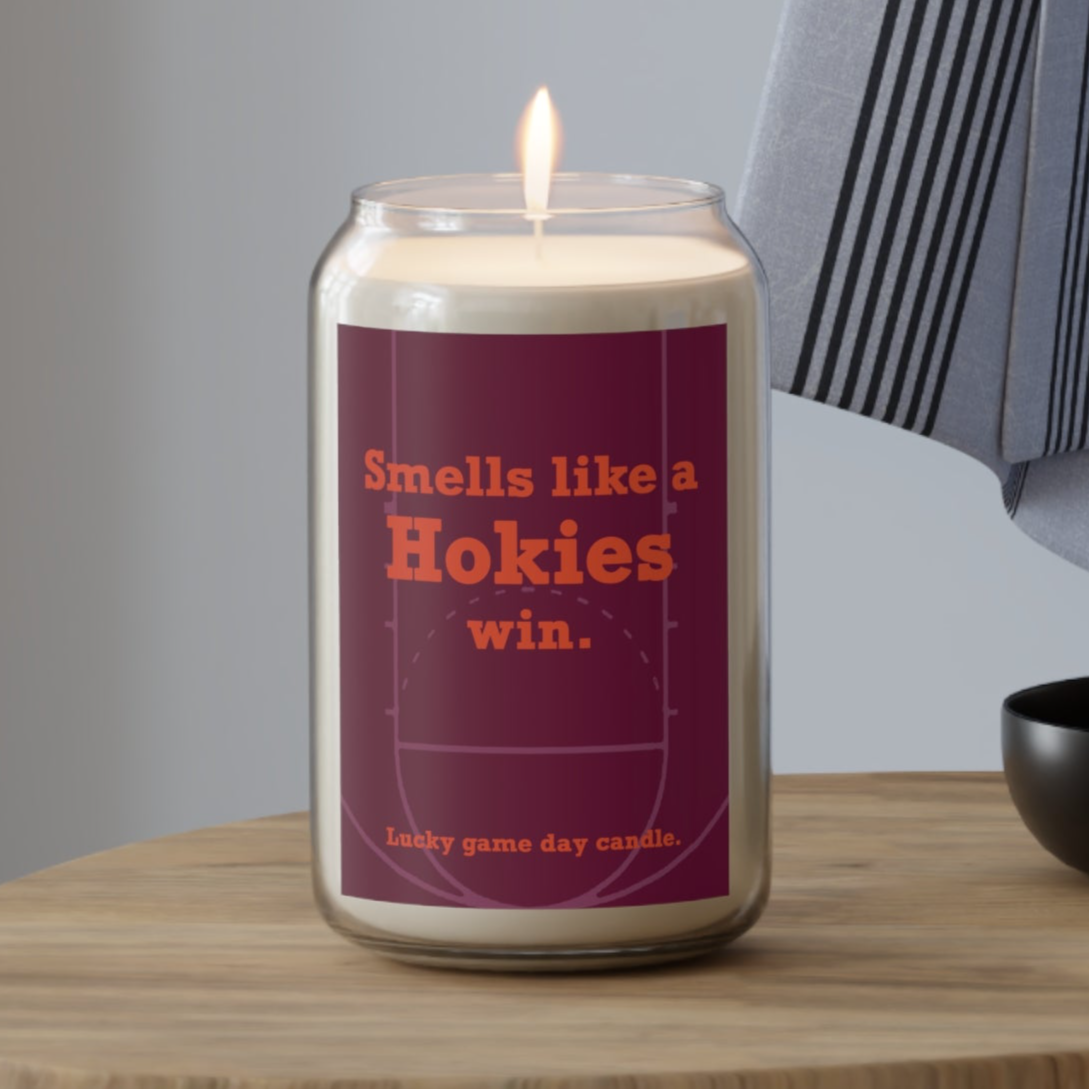 Virginia Tech Basketball - "Smells like a Hokies win" scented candle (13.75 oz)