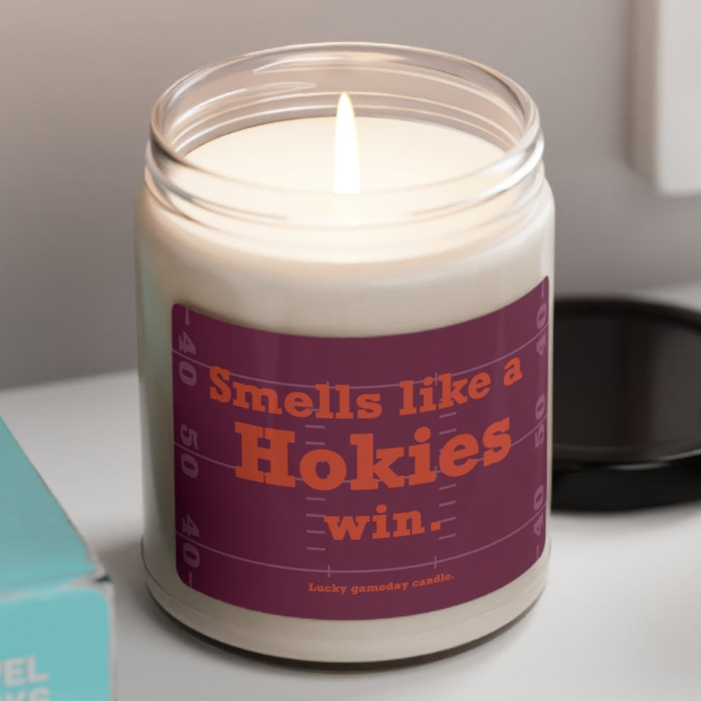 Virginia Tech Football - "Smells Like a Hokies Win" scented candle (9 oz)