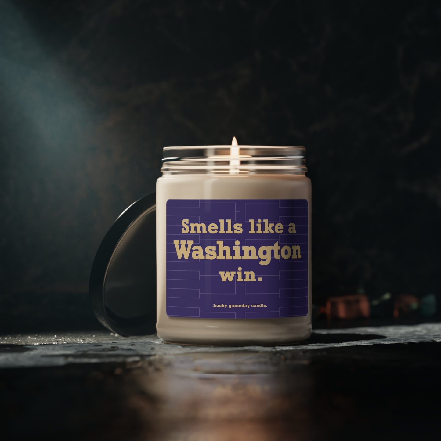 Washington Basketball - "Smells like a Washington win" scented candle (9 oz)