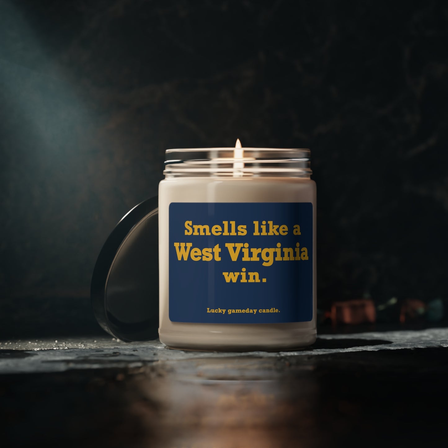 West Virginia - "Smells like a West Virginia win" scented candle (9 oz)