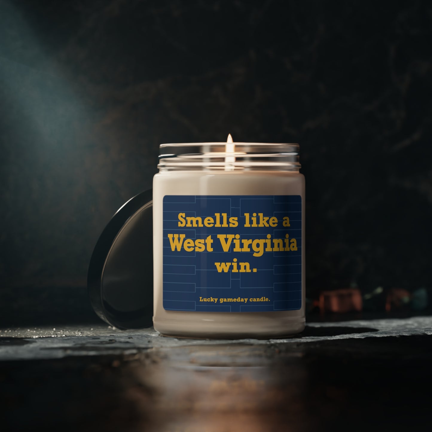 West Virginia Basketball - "Smells like a West Virginia win" scented candle (9 oz)