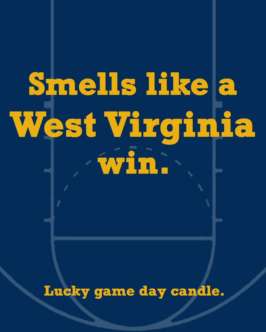 West Virginia Basketball - "Smells like a West Virginia win" scented candle (13.75 oz)