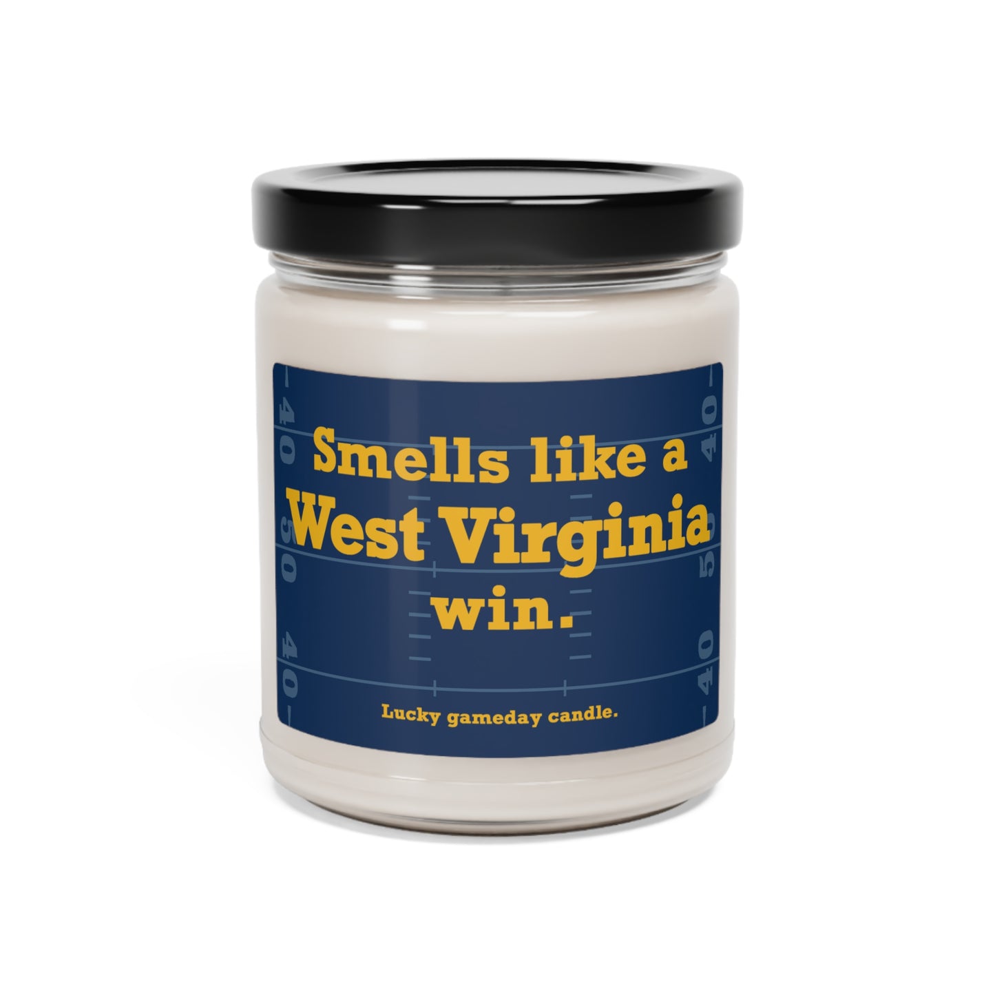 West Virginia Football - "Smells like a West Virginia win" scented candle (9 oz)