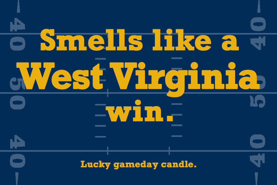 West Virginia Football - "Smells like a West Virginia win" scented candle (9 oz)