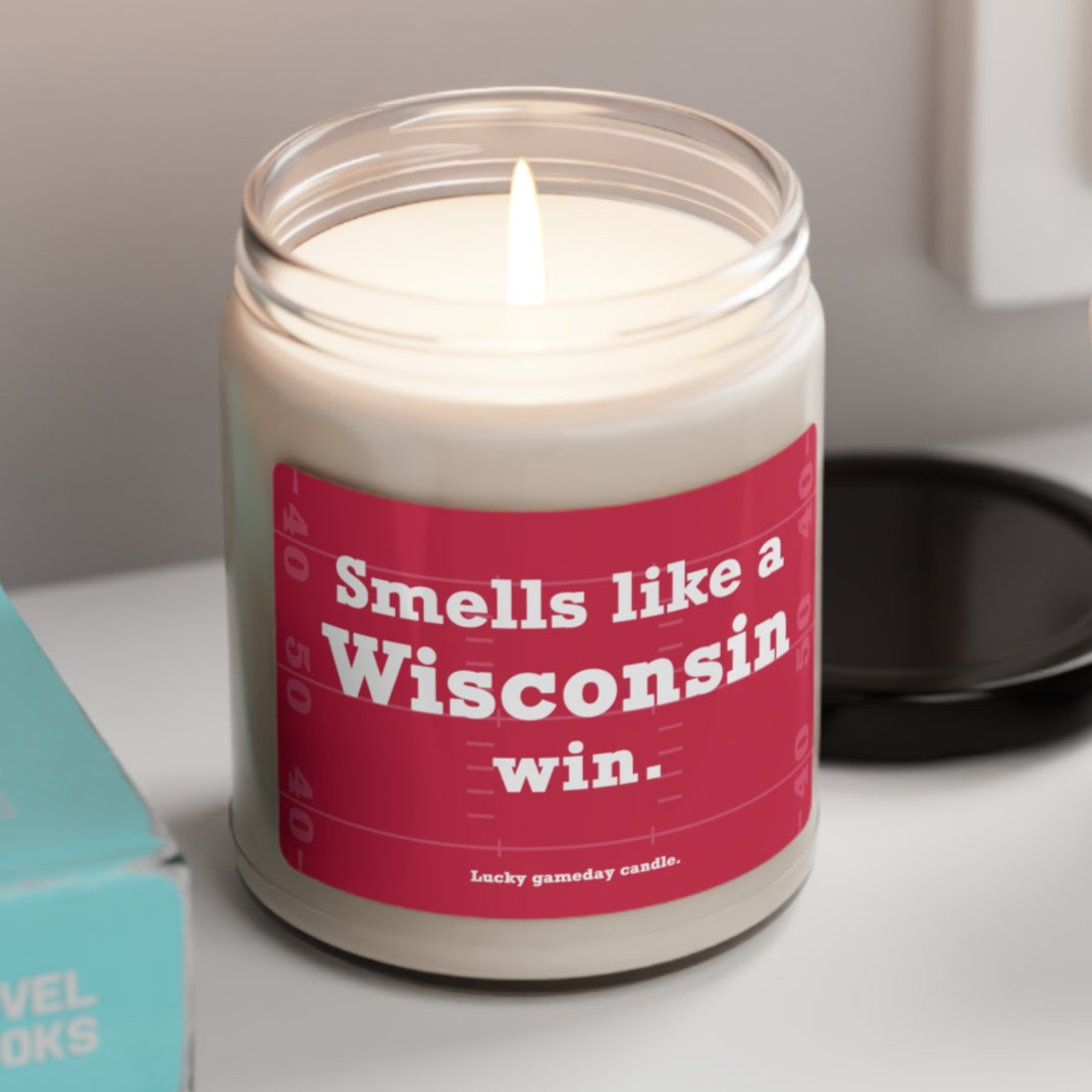 Wisconsin Football - "Smells like a Wisconsin win" scented candle (9 oz)